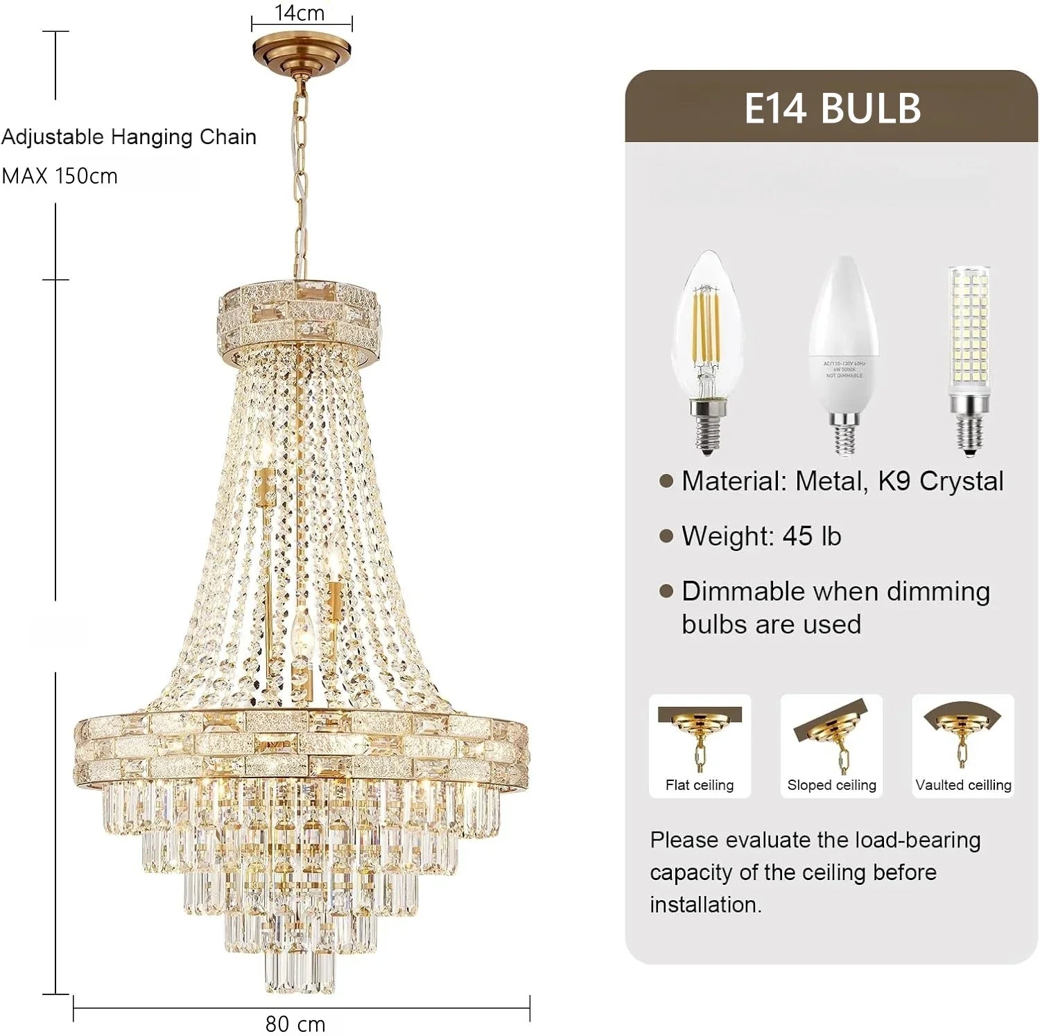 Afralia™ Gold Crystal Chandelier for Luxury Living Room & Kitchen Island