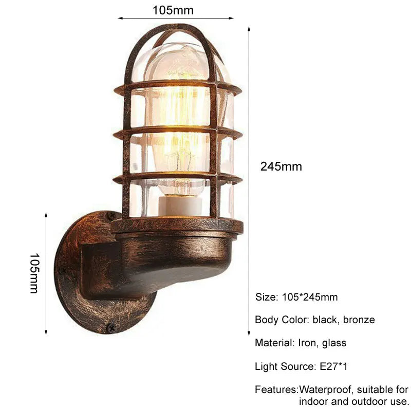 Afralia™ Vintage Outdoor Wall Lamp | Retro Aisle Balcony Lights | European Style E27 Fixtures