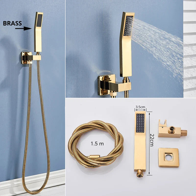 Afralia™ Handshower Head with Stainless Steel Hose - Wall Mounted Faucet Set