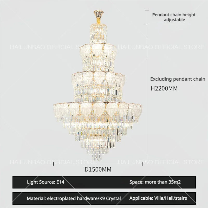 Afralia™ Crystal Duplex Villa Chandelier: Elegant Loft Apartment Light Luxury for Fashionable Living Rooms.