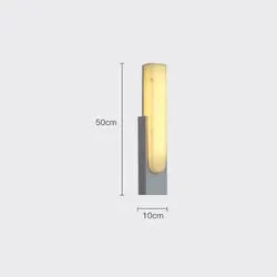 Afralia™ Nordic Marble LED Bedside Sconces | Modern Grey Metal Wall Light