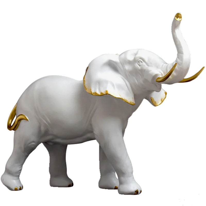 Afralia™ Elephant Resin Sculpture: Luxury Animal Statue for Home & Office Decor