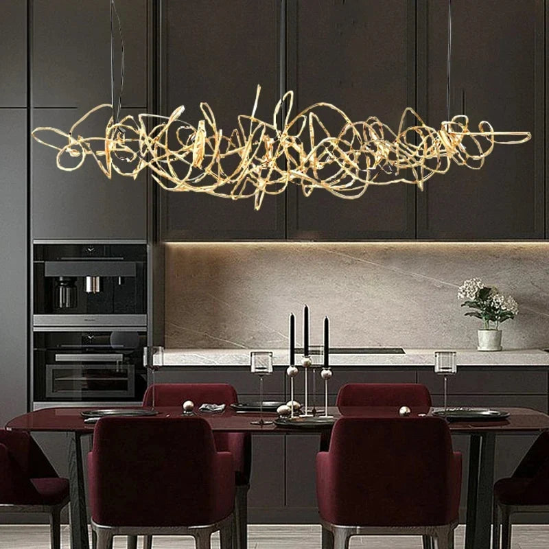 Afralia™ Nordic Art LED Chandelier: Modern Creative Pendant Lamp Light for Dining Table Room
