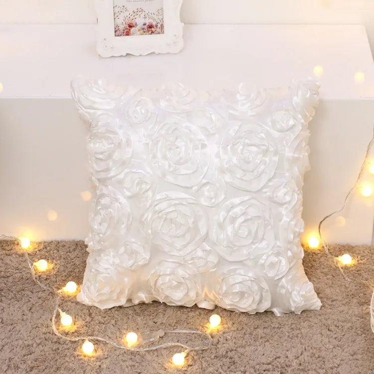 Afralia™ Rose Flower Wedding Gift Cushion Cover