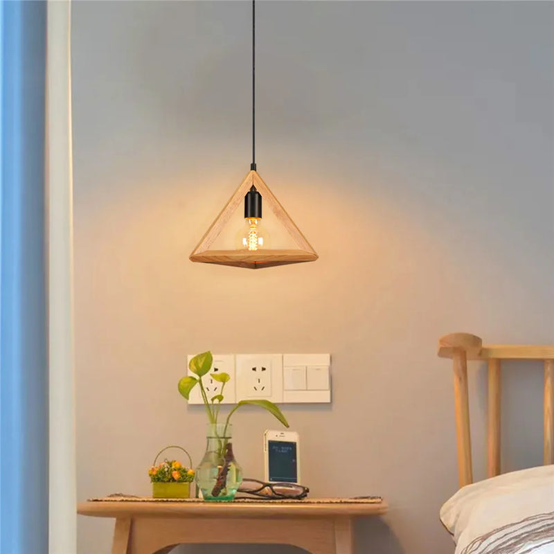 Afralia™ Modern Wood Pendant Lights for Dining Room Kitchen Bedside Table LED Lighting