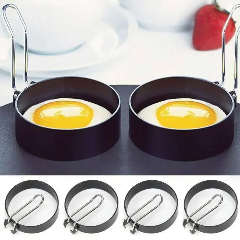 Afralia™ Stainless Steel Fried Egg Mold Pancake Shaper Creative Kitchen Gadgets