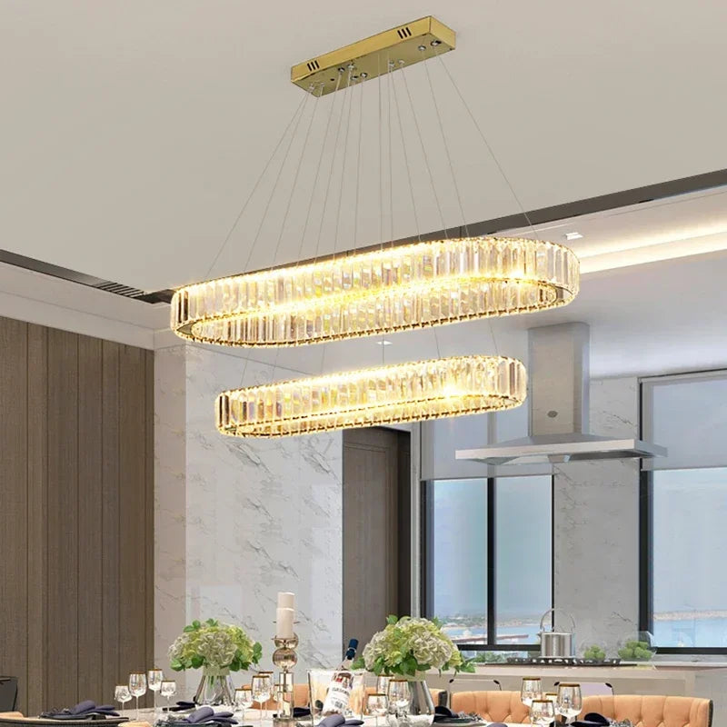 Afralia™ Crystal LED Chandelier: Modern Luxury Lighting for Living & Dining Room