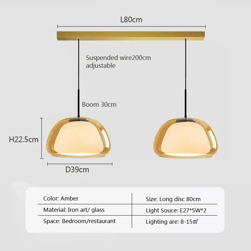 Afralia™ Nordic Glass Pendant Lights: Modern Jelly Shape for Living Room, Bedroom, Kitchen