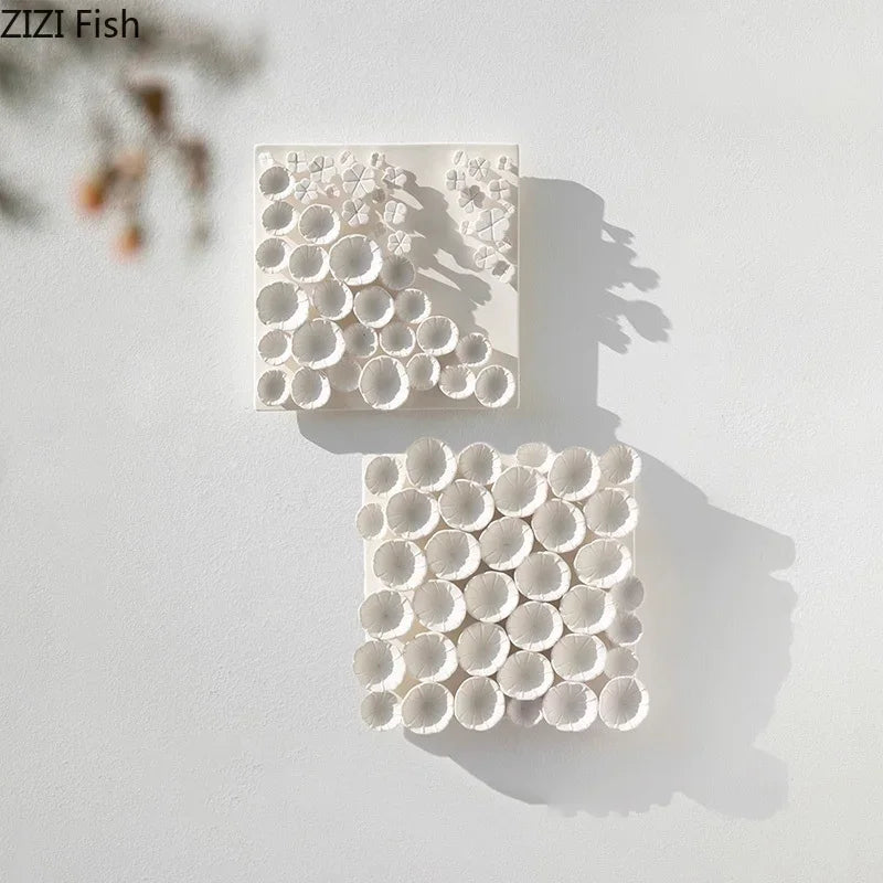 Afralia™ White Flower Wall Hanging: Artistic Living Room Decor & Floral Ornaments