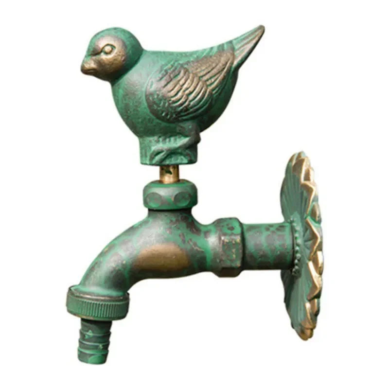 Afralia™ Antique Brass Wall Mount Garden Faucet for Kindergarden, Animal Design