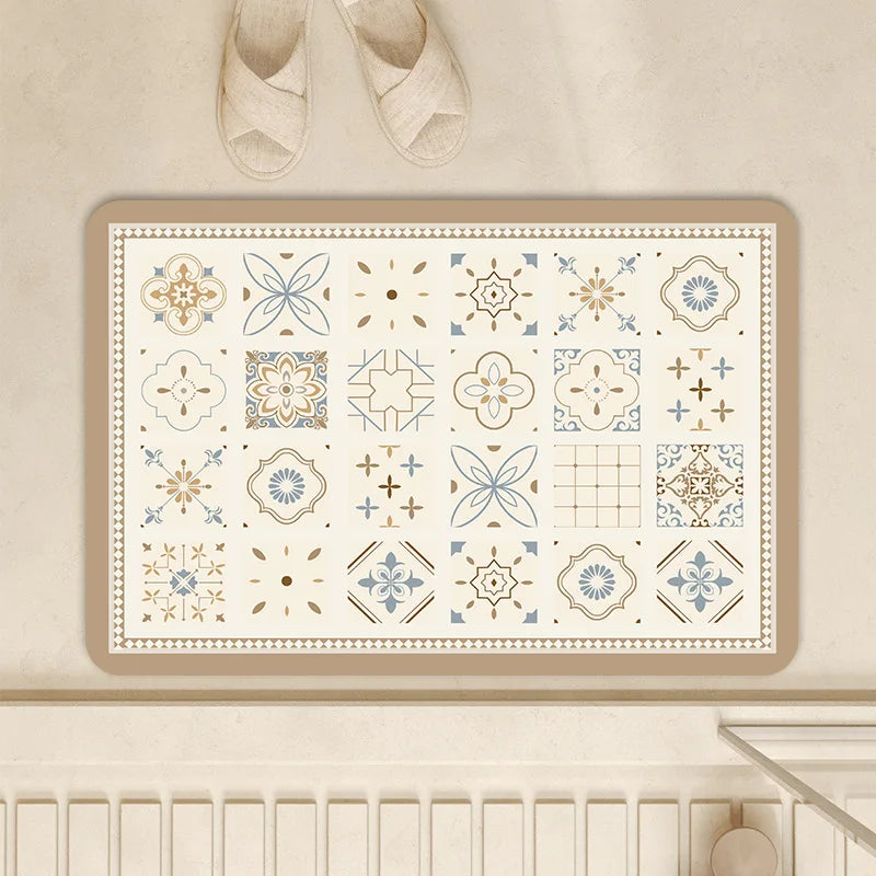 Afralia™ Diatom Ooze Absorbent Bathroom Mat: Vintage Style, Anti-Slip, Easy to Clean