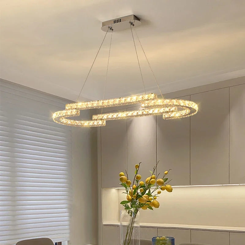 Afralia™ Modern Crystal Chandelier Living Room Lamp