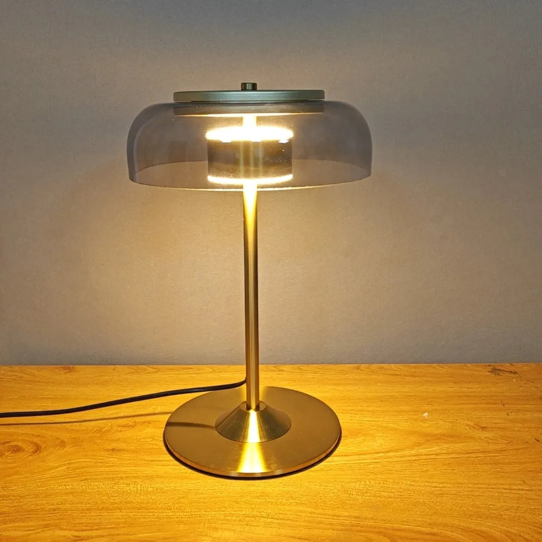 Afralia™ Elegant Mushroom Glass Bowl Table Lamp for Modern Nordic Living Spaces