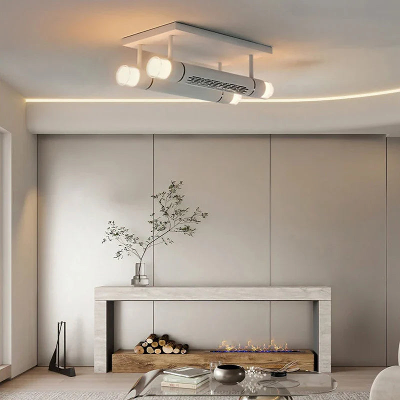 Afralia™ Bladeless Ceiling Fan with Remote Control LED Light Fixture for Home Décor