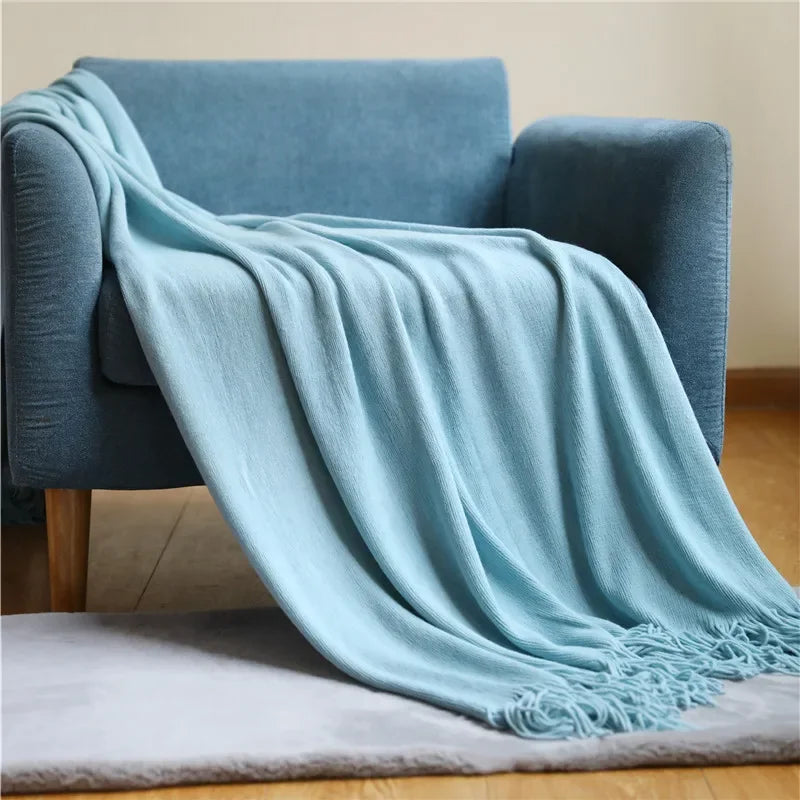 Afralia™ Knitted Cashmere Siesta Blanket - Soft Sofa Throw & Bedding Blanket
