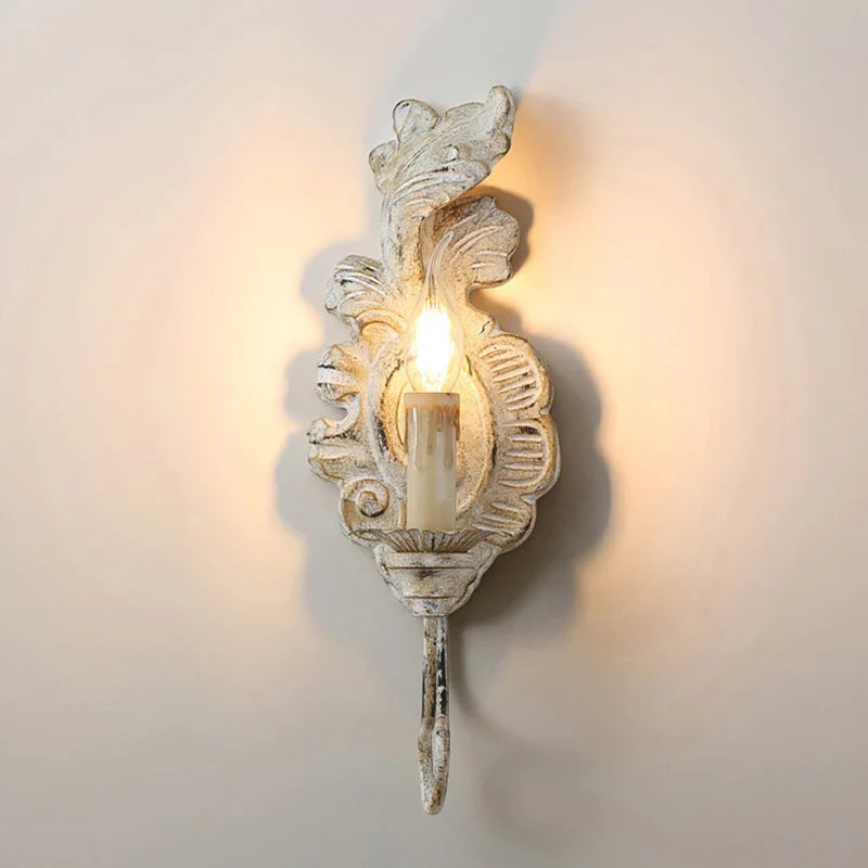 Afralia™ Solid Wood Retro Wall Lamp: French Vintage Style for Living Room, Bedroom, Corridor