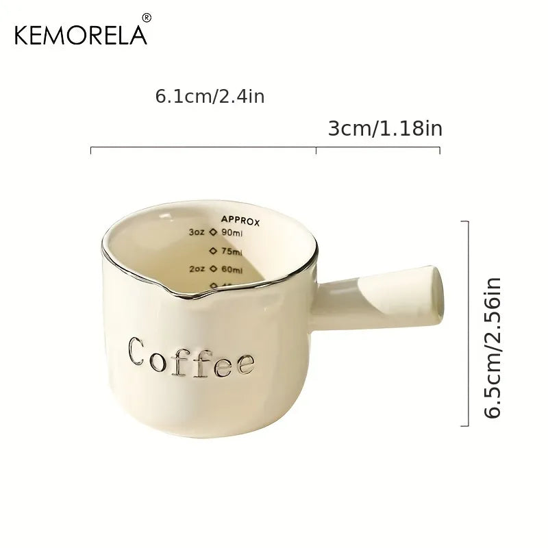 Afralia™ Ceramic Measuring Cups Set | Precise Kitchen Tools for Espresso and Milk Extraction