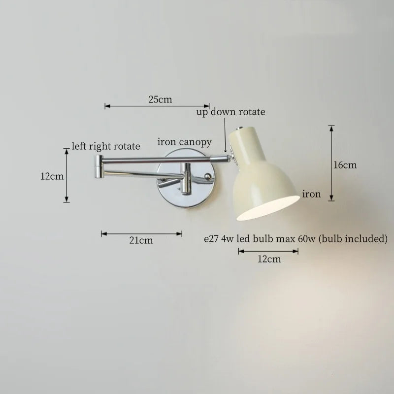 Afralia™ Black Iron LED Wall Sconce for Home Decor - Modern Nordic Style