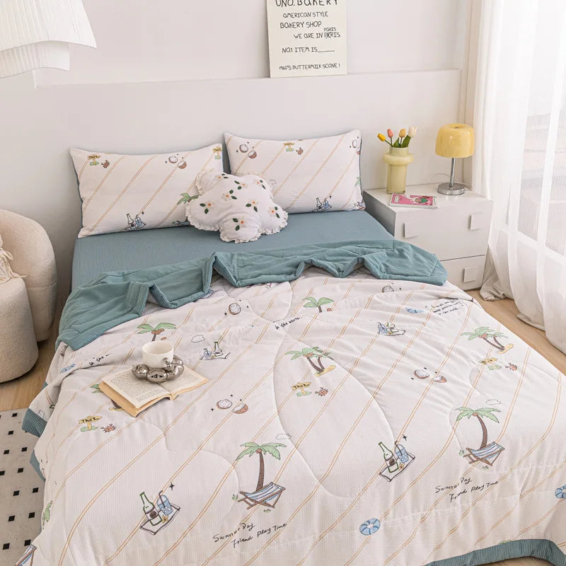 Afralia™ Summer Soybean Fiber Quilt: Cool Air Conditioning Blanket for Home & Office