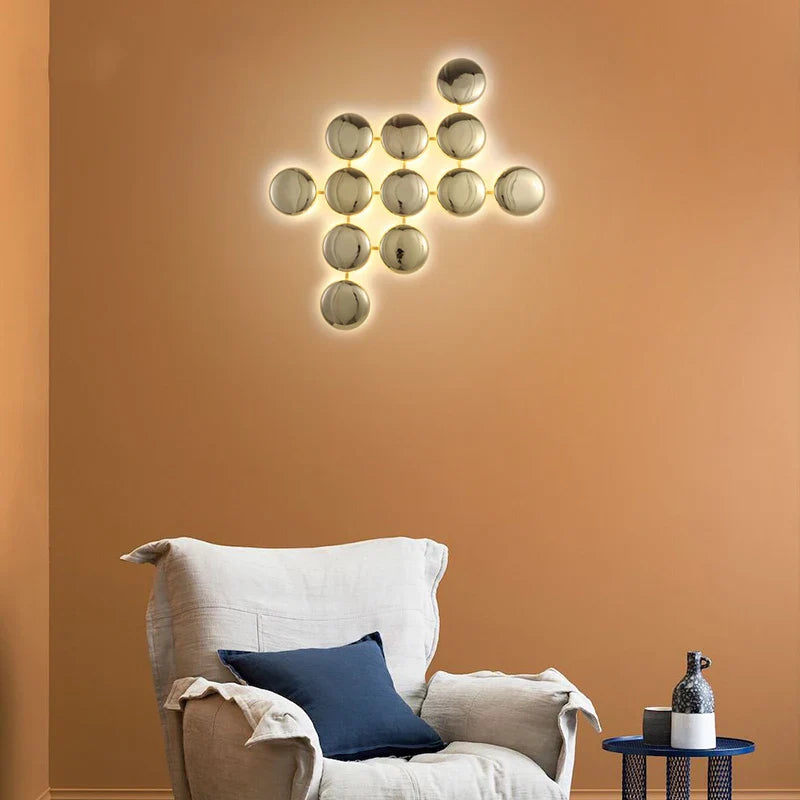 Afralia™ Gold Round LED Wall Lamps for Luxury Home Decor