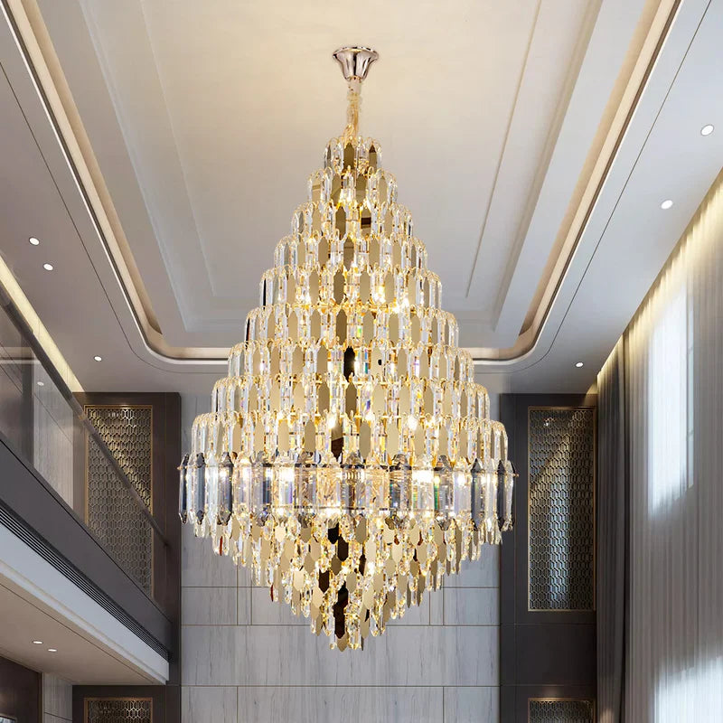 Afralia™ Crystal Pendant Light for Grand Chandelier Villa Hall & Hotel Lobby