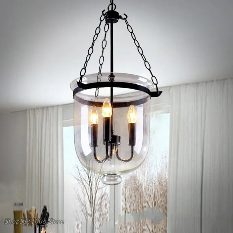 Afralia™ Glass Bucket Pendant Light: Retro LED Dining Room Fixture