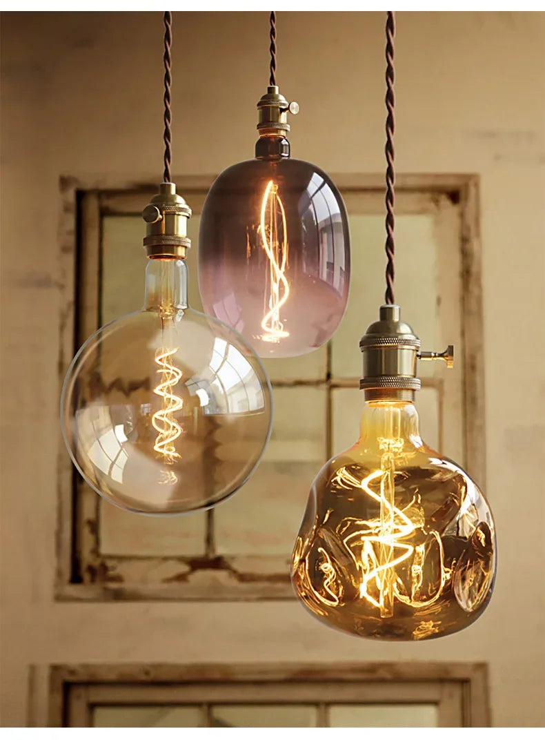 Afralia™ Retro Glass Pendant Lamp for Dining Room Modern Minimalist Lighting Fixture