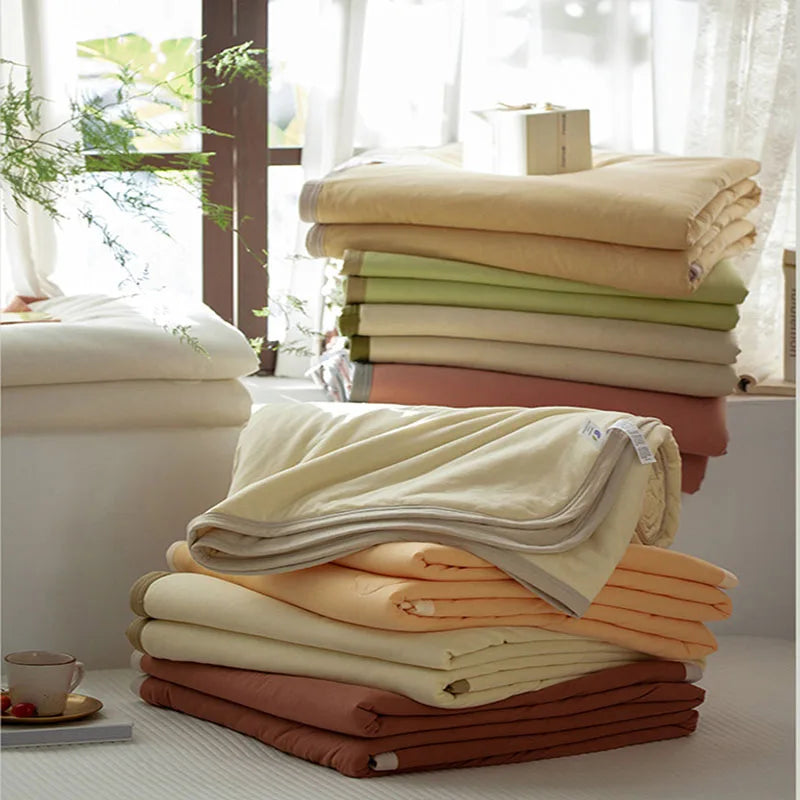 Afralia™ Cotton Summer Comforter: Cooling, Breathable Thin Blanket for Hot Sleepers