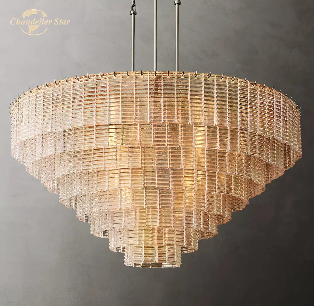 Afralia™ Sirene Clear Glass LED Chandelier - Modern Round Glass Hanging Lights