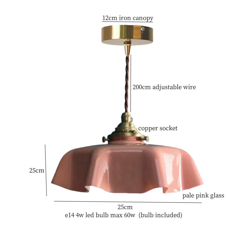 Afralia™ Green Glass LED Pendant Lamp for Living & Dining Room Decor