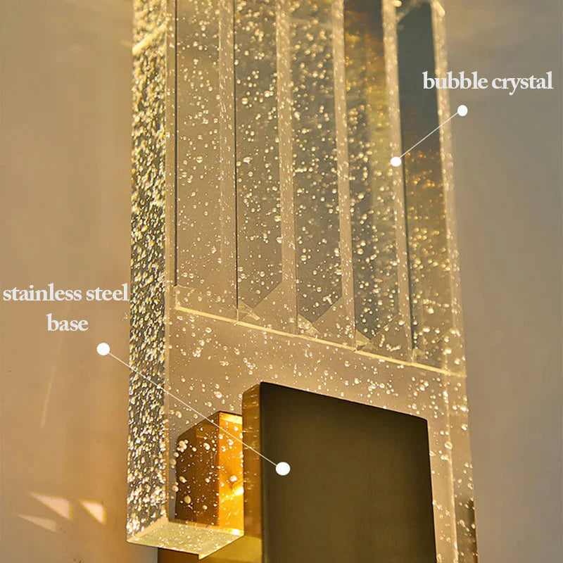 Afralia™ Bubble Crystal LED Wall Sconces Gold Modern Indoor Lighting for Home Decor