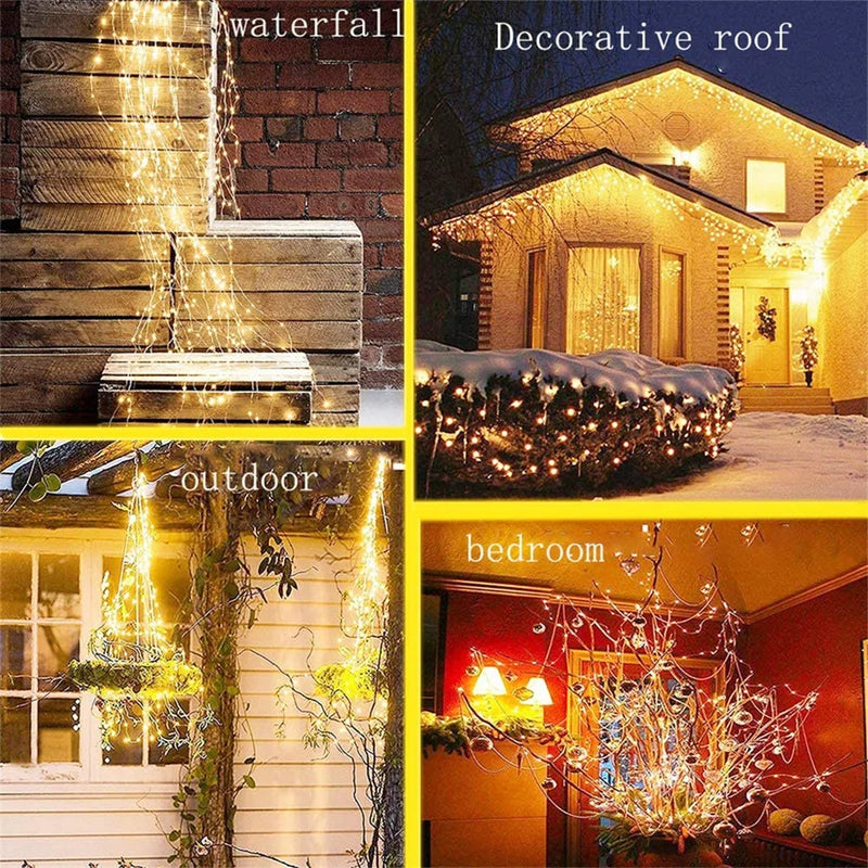 Afralia™ Solar Fairy Lights Tree Vine Branch String Lamp for Outdoor Xmas Wedding