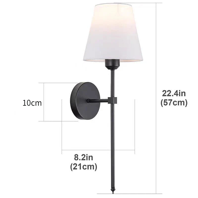 Afralia™ Industrial Retro Fabric Wall Lamp for Bedroom, Bathroom, Living Room Lighting