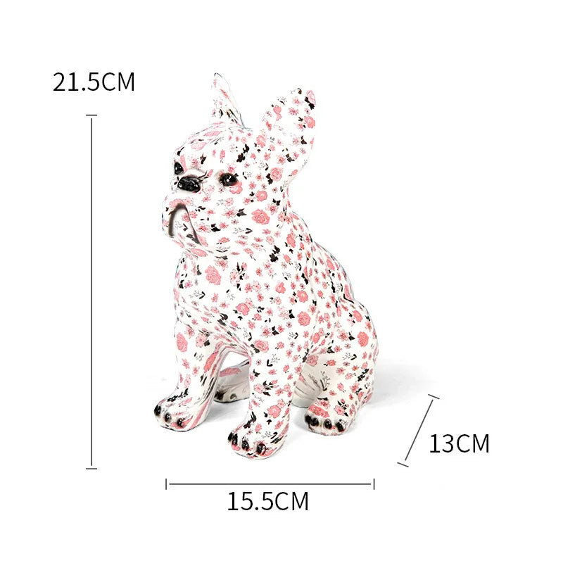 Afralia™ Bulldog Punk Art Resin Sculpture Decor Ornaments Aesthetic Room Furnishings