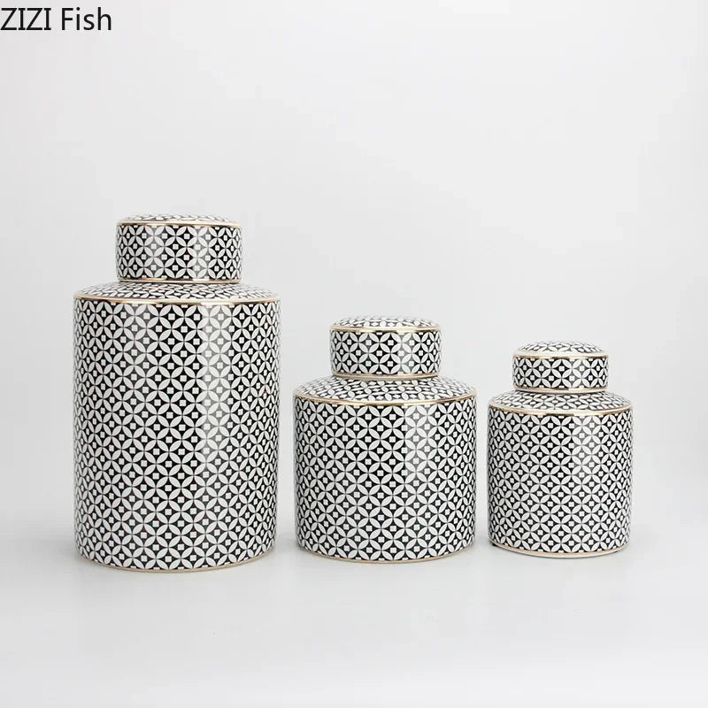 Afralia™ Handmade Ceramic Storage Jar with Lid for Tea, Spices, Home Decor