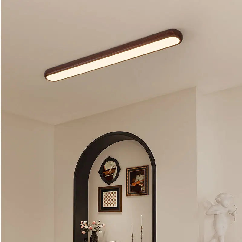 Afralia™ Walnut Wood Grain Hallway Ceiling Light