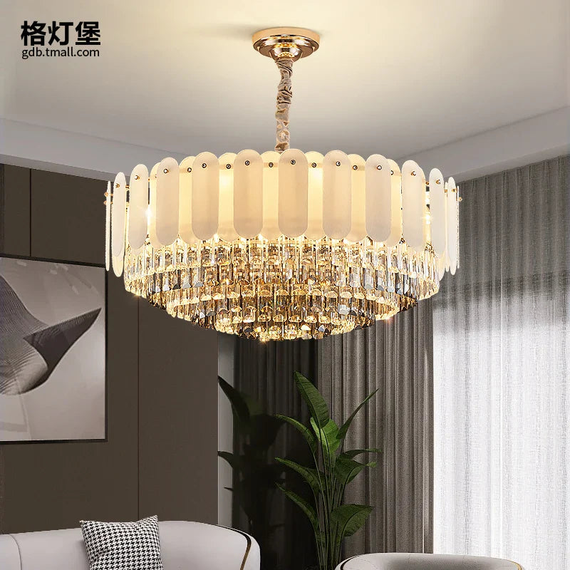 Afralia™ Nordic Crystal Chandelier: Modern Luxury Lighting for Living Room and Bedroom