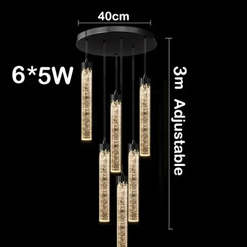 Afralia™ LED Crystal Chandelier for Home Decoration & Lighting in Living Room, Bedroom, Hotel & Bar