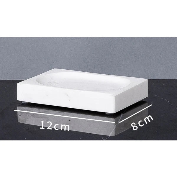 Afralia™ Volakas White Marble Bathroom Set: Soap Dispenser, Toothbrush Holder, Tray