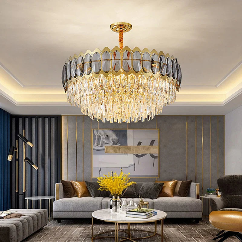 Afralia™ Crystal Ceiling Chandelier for Modern Living Room Decor