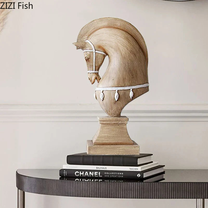 Afralia™ Resin Horse Statue Creative Artwork Desk Decoration Modern Home Decor