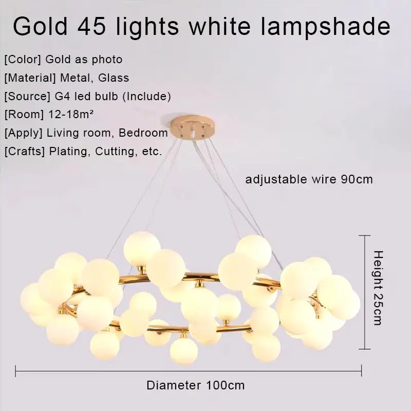 Afralia™ Gold LED Chandelier, Modern Pendant Light for Living Room, Kitchen, Bedroom, Dining Room