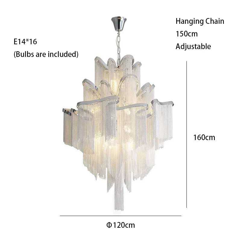 Afralia™ Luxury Tassels Ceiling Chandelier Dimmable Lights for Bedroom Decoration