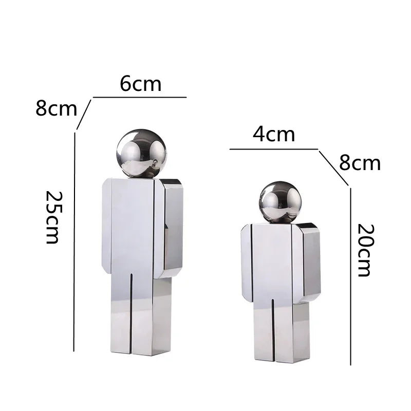 Afralia™ Crystal Man Statue Glass Figure Sculpture Home Decor Ornaments