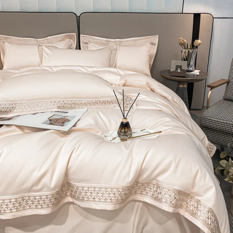Afralia™ Luxury Embroidered 4-Piece Bedding Set