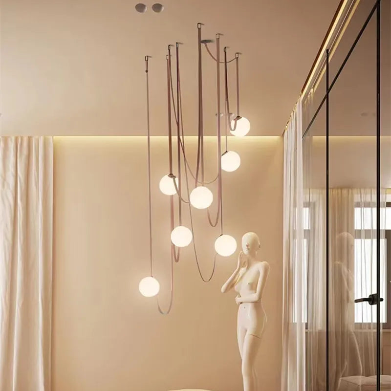 Afralia™ Glass Ball Pendant Light for Living Room Dining Stair Lighting