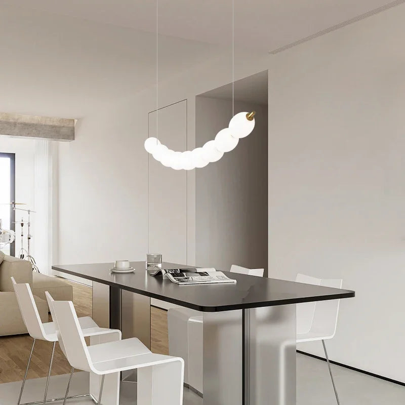 Afralia™ Bead Nordic Chandelier: Stylish Dining Room Pendant Light for Bar Table Adding Ambiance