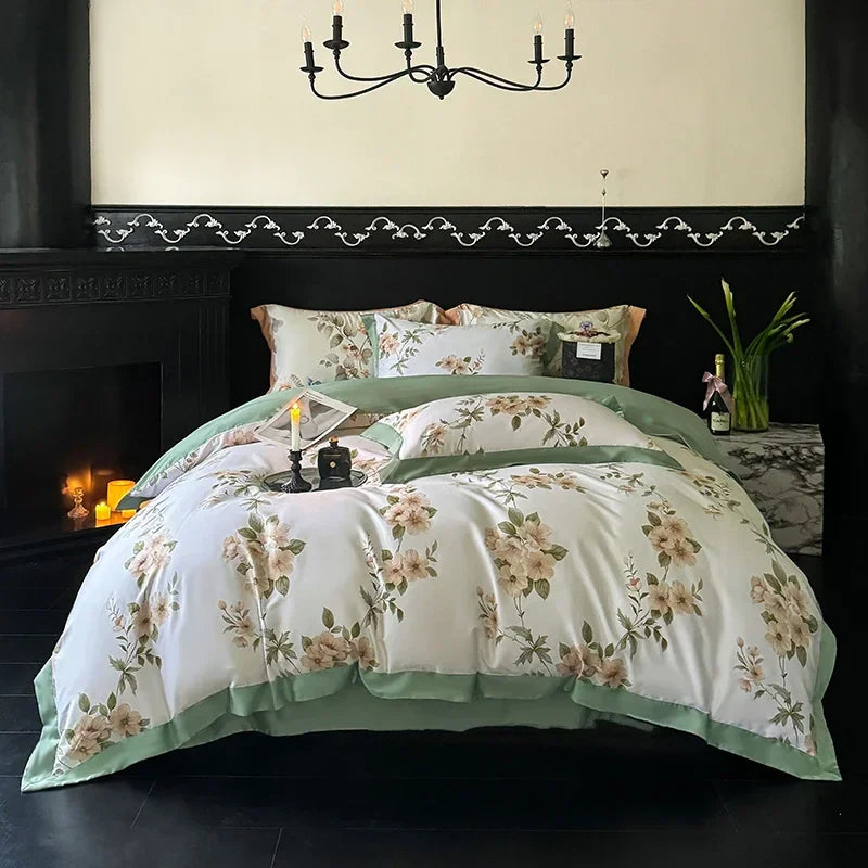 Afralia™ Egyptian Cotton Bedding Set: Queen King Full Size Sheet Pillowcase Comforter Cover