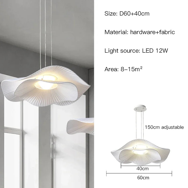 Afralia™ White Dome Pendant Light: Modern Minimalist Fabric for Bedroom, Dining Room, Living Room