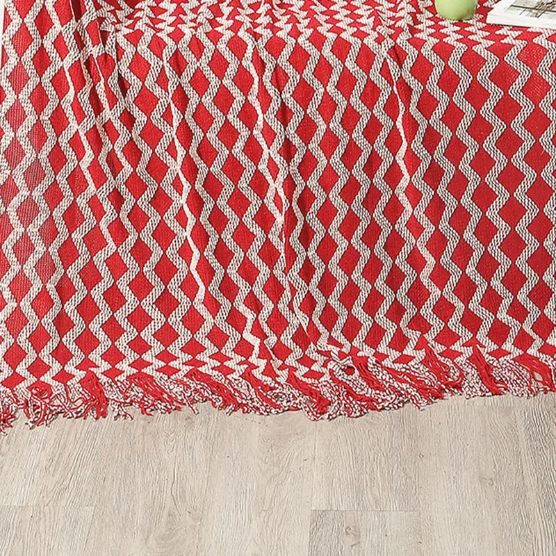 Afralia™ Knitted Tassel Hem Blanket: Cozy Warmth for Home, Office, Sofa, and More